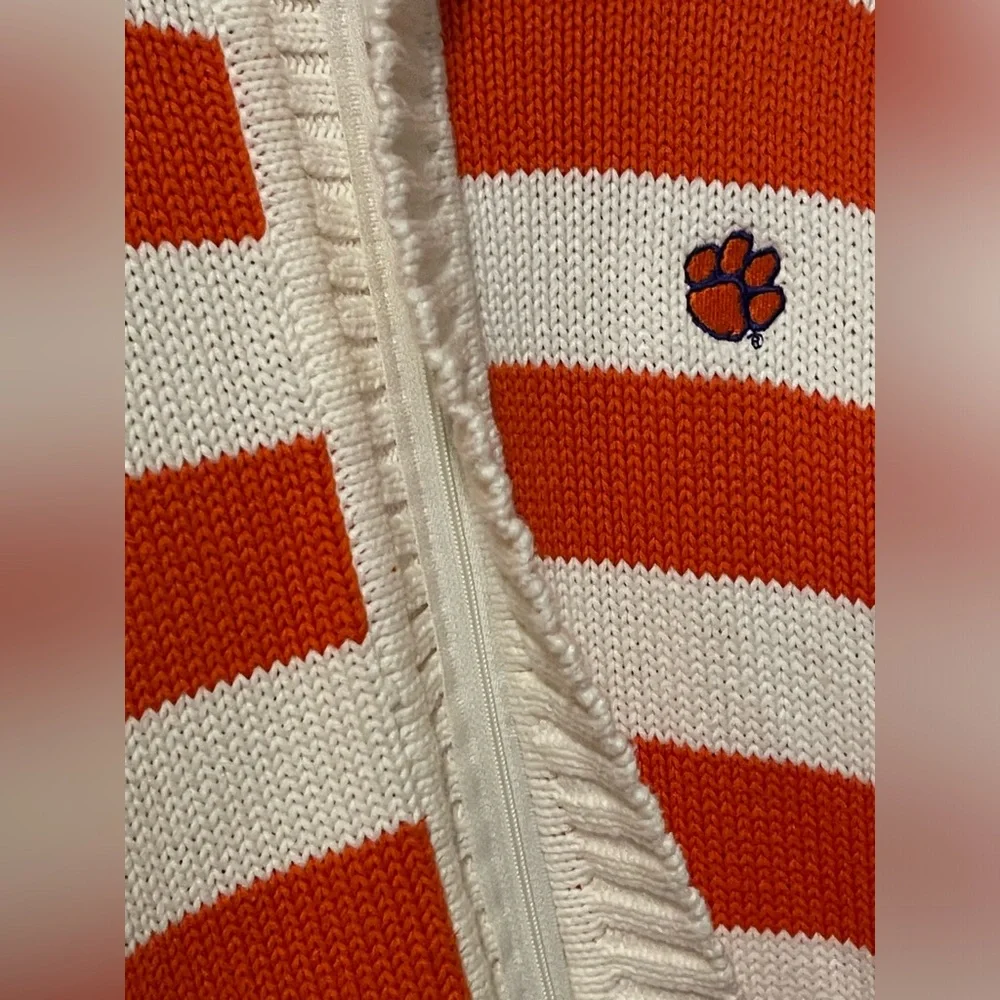 Clemson Tigers Women’s Varsity Knit Sweater Football Crable LRG 12-14 PRE OWNED